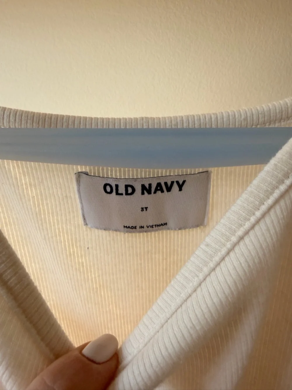 Old Navy Cream Ribbed Top - Picture 2 of 4